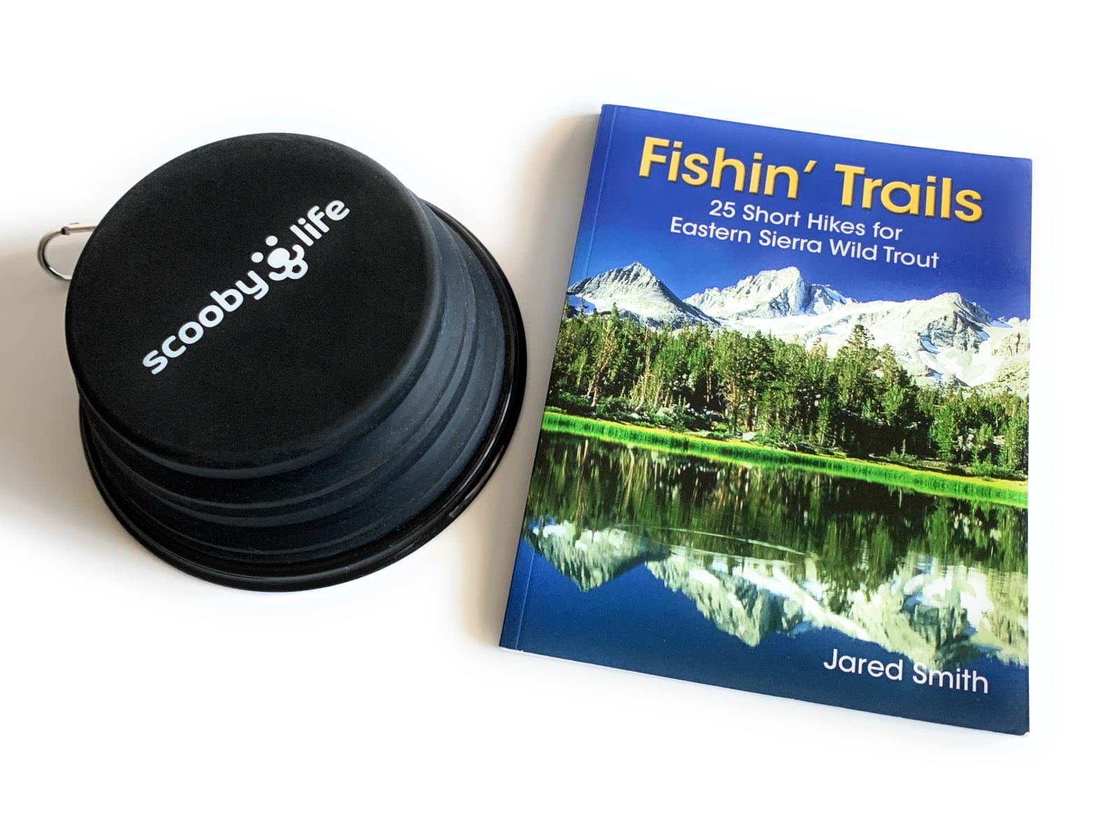 Fishin' Trails Eastern Sierra Book & Scooblylife by PawVentures XL Collapsible Black Dog Bowl